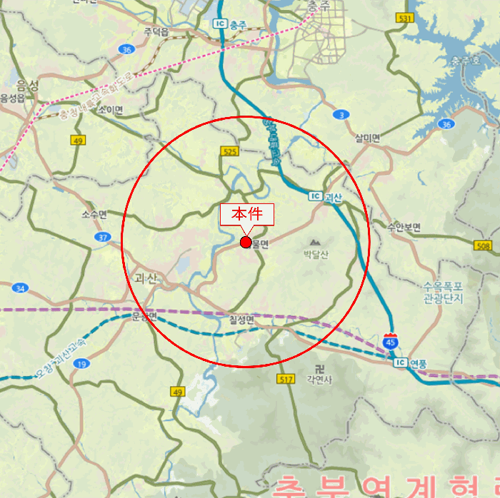 충청북도 괴산군 감물면 오성리 254