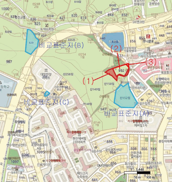 경상북도 포항시 북구 장성동 산154-3 외 2 필지