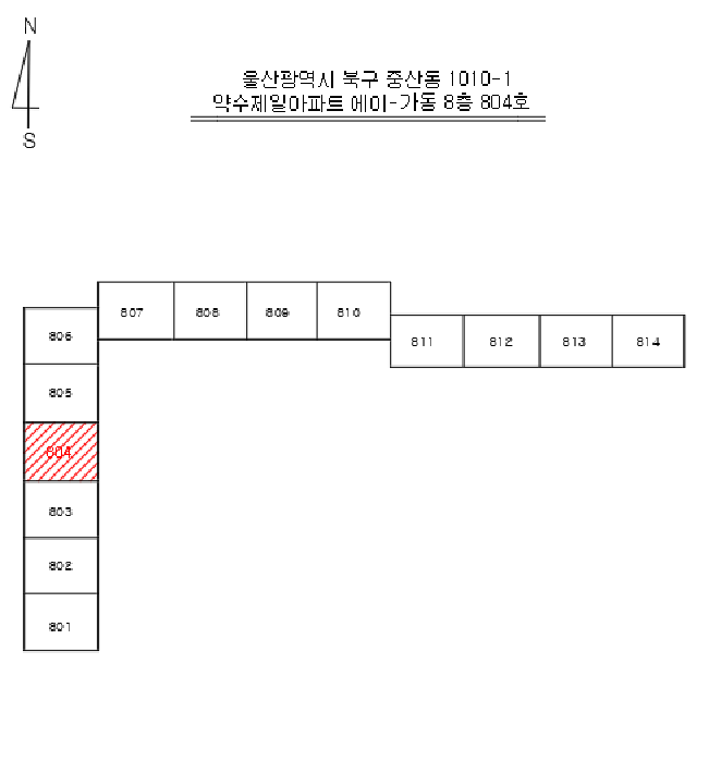 울산광역시 북구 중산동 1010-1 약수제일아파트 에이-가동 8층804호