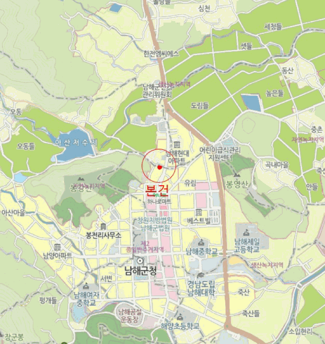 경상남도 남해군 남해읍 북변리 585-7